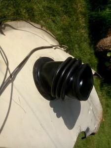 Rubber 2CV heat dump-off tube mounted in the wing
