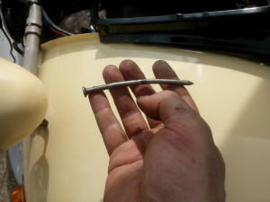Nail used as 2CV timing rod
