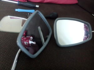 Replaced 2CV wing mirror beading