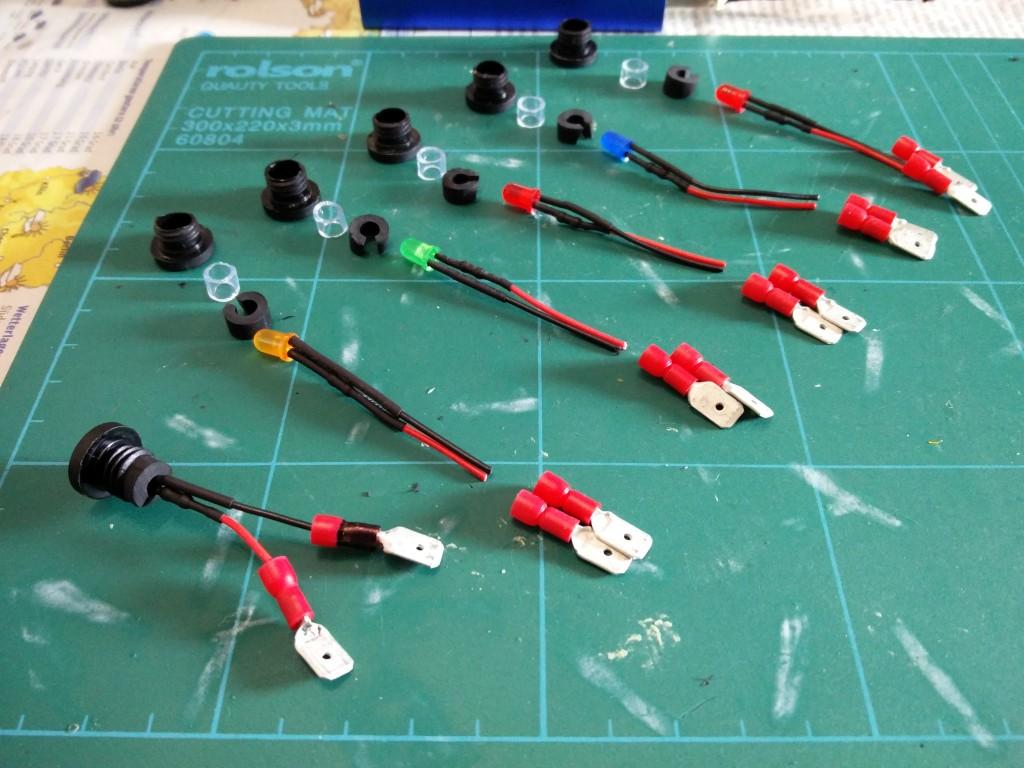 Assembly line of 2CV dashboard indicator LEDs