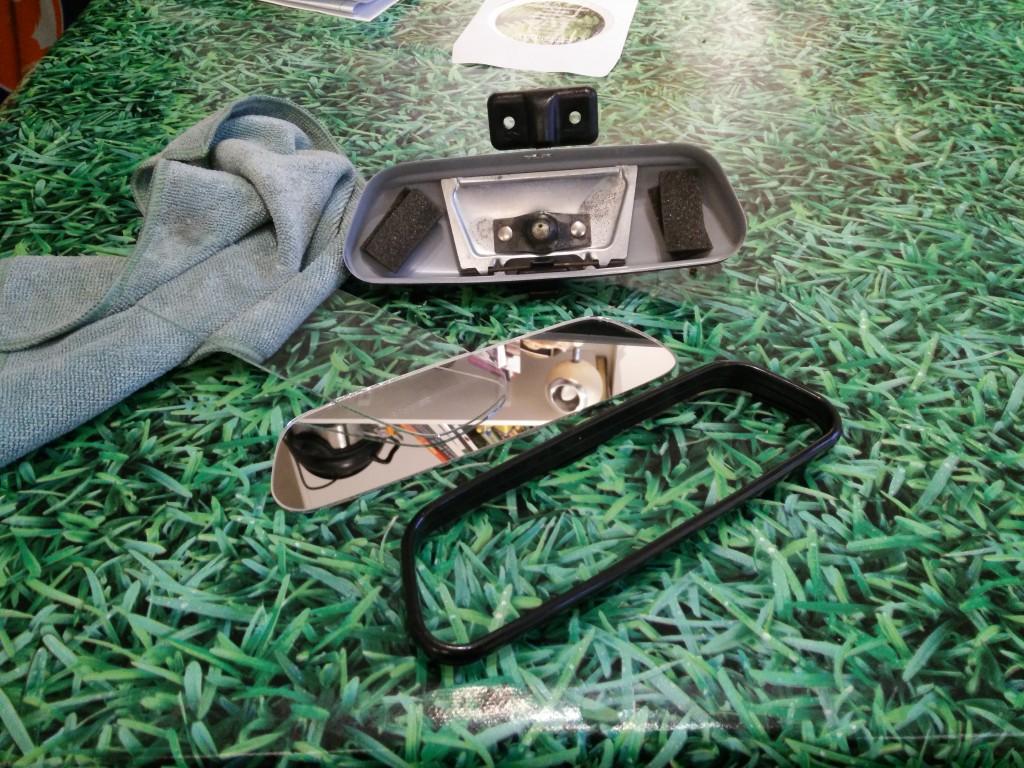 2CV rear view mirror dismantled