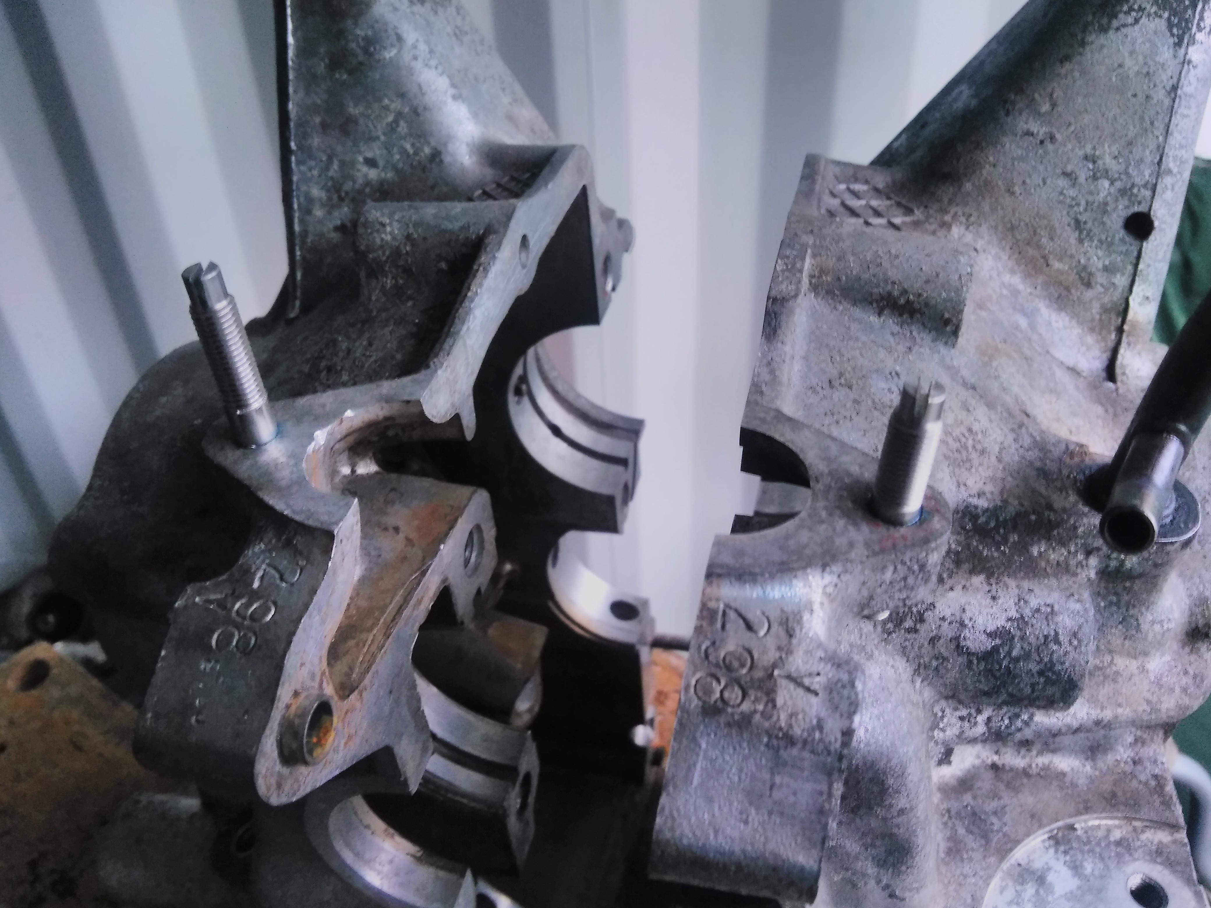 2CV enginer breather studs in-situ