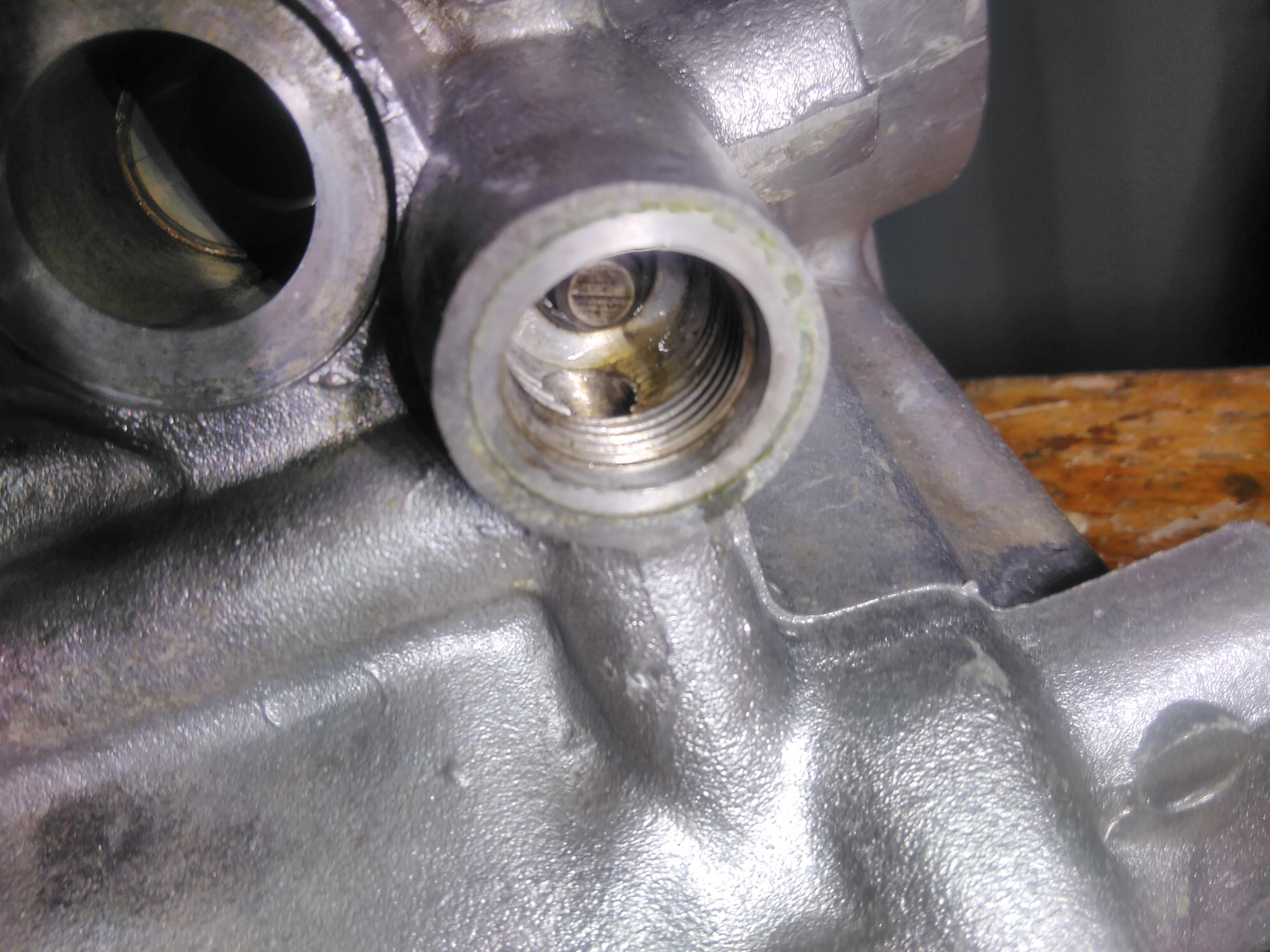 2CV oil pressure relief valve plunger in situ