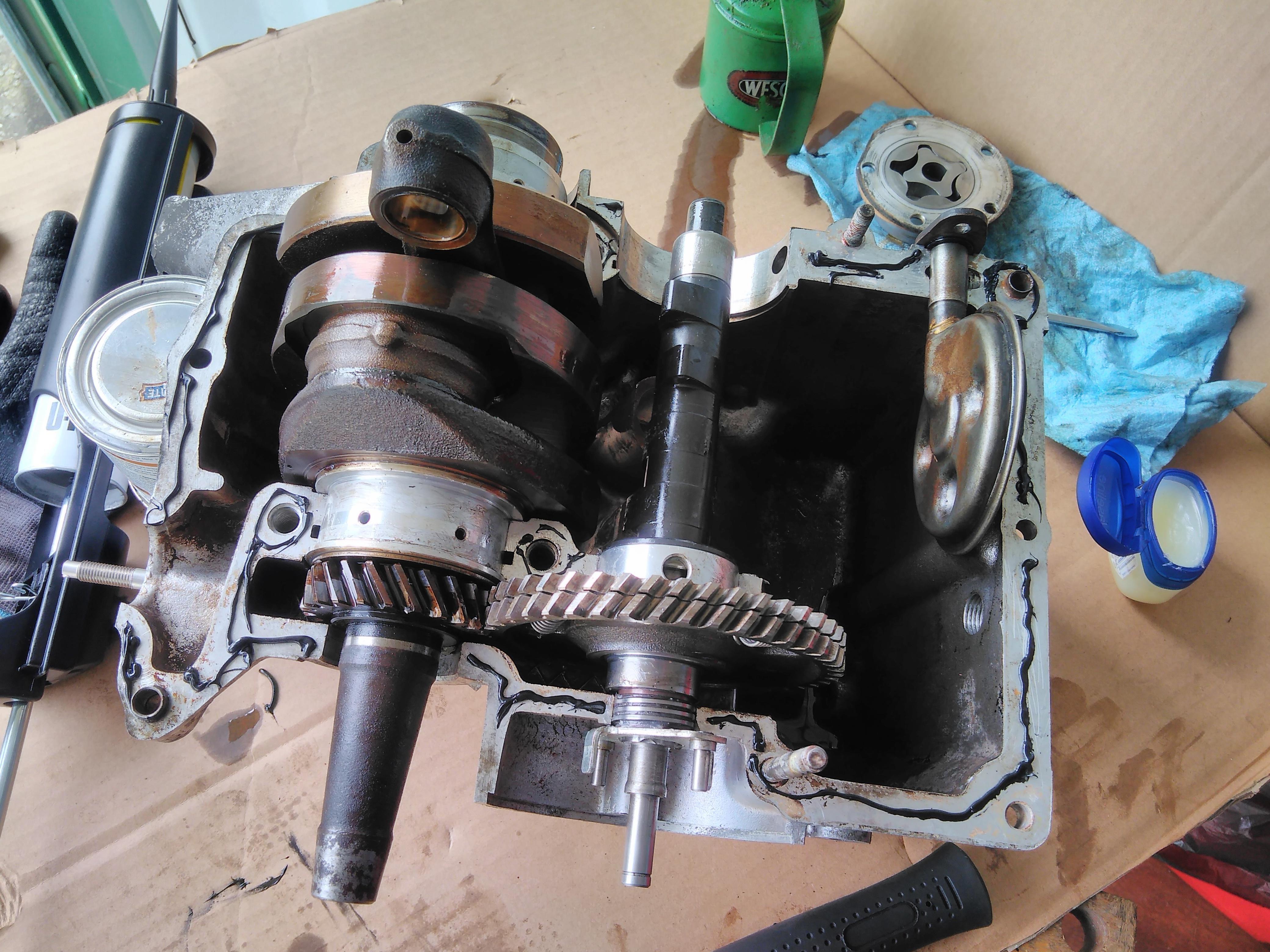 2CV crank case before mating
