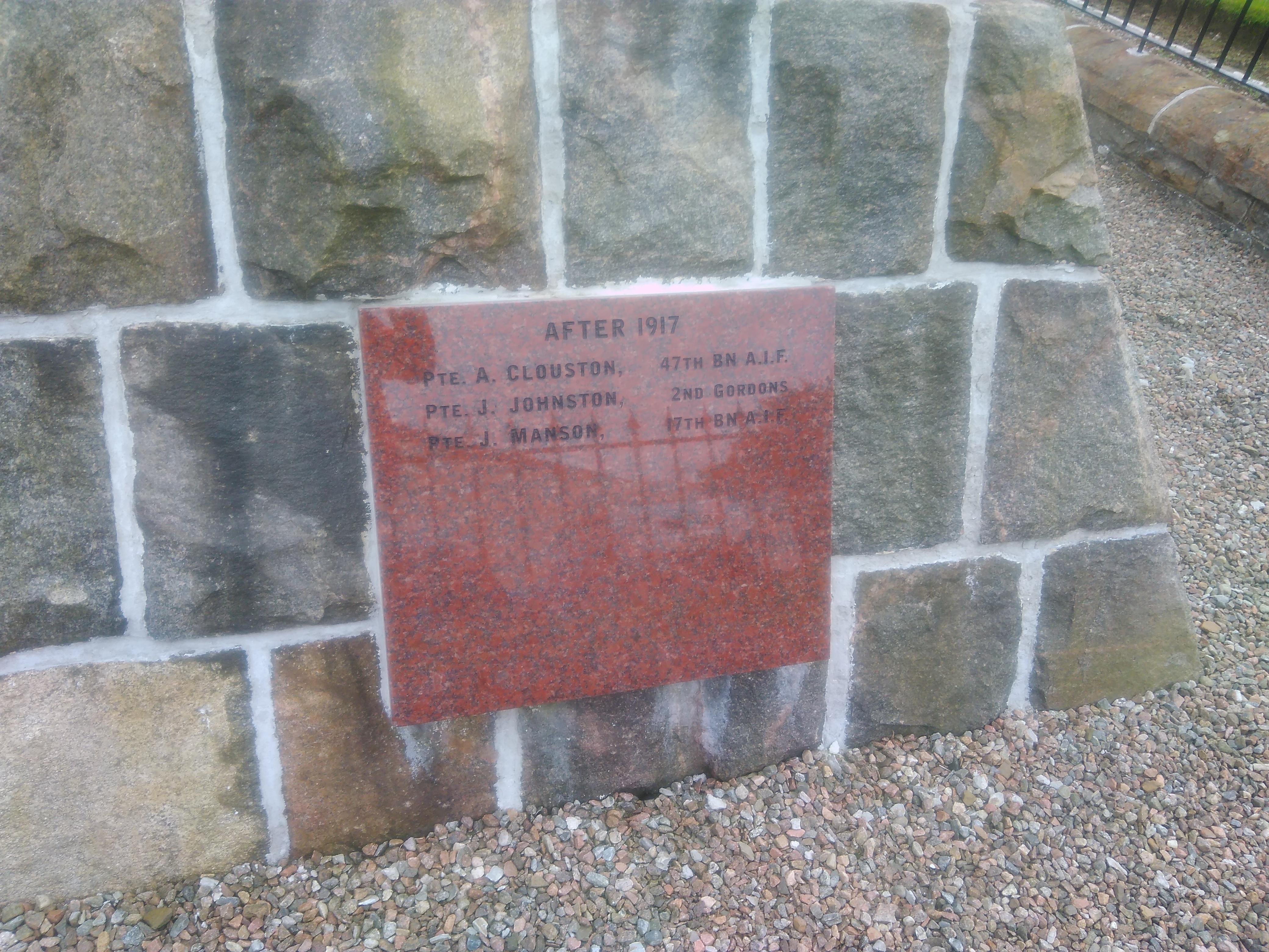 Stromness War Memorial - post 1917